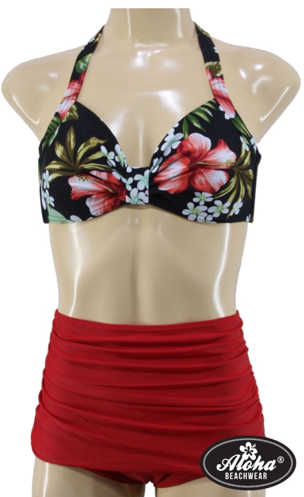 Damen Bikini im Vintage Look Aloha-Beachwear Tiki 50's floral
