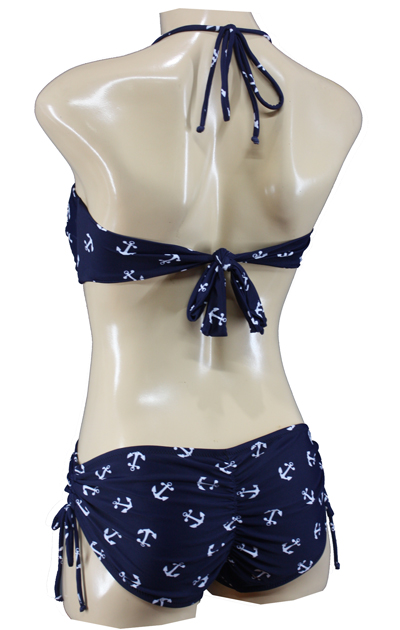 Sailor Anchor Rockabilly Pin Up Bandeau Bikini