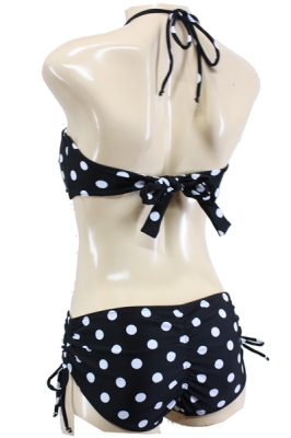 Vintage-Style Bandeau Bikini Polka Dots