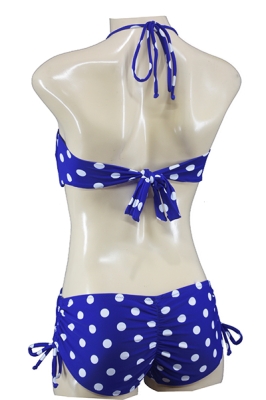 Vintage Bandeau Neckholder Bikini mit Polka Dots