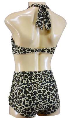 Leopard Vintage High Waisted Pin Up Rockabilly Bikini