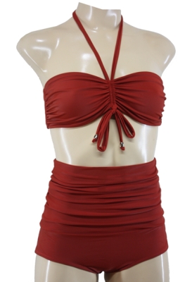Vintage-Style Bathing Suit Rockabilly Red