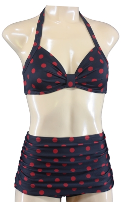 true Vintage trinagel Bikini Set Damen Rockabilly Polka Dots