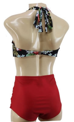 True Vintage Two-Piece Bikini bathing suit flower Blumen tiki
