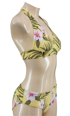 Tropical Retro Hawaii Bikini mit geraffter pantie geblümt