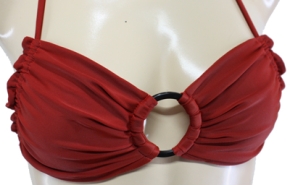 Halterneck Bikini in Red with Ring Decoration