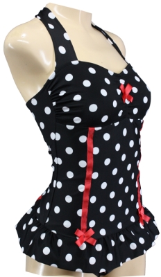 Vintage Badeanzug mit Polka Dots im Monroe Look