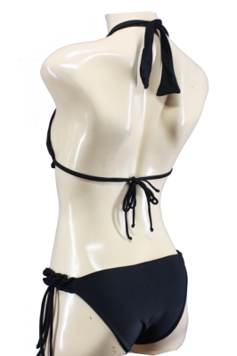 Sexy Triangle Halter Neck Bikini-Set in Black