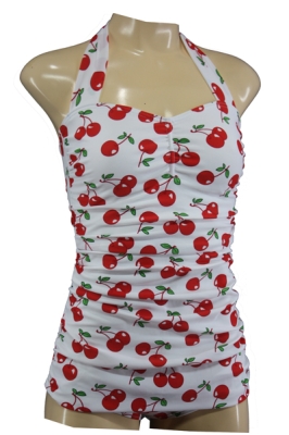 Fifties Vintage Swimsuit with Cherry Print