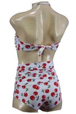 50s Vintage Style Bombshell Bikini with Cherry Print