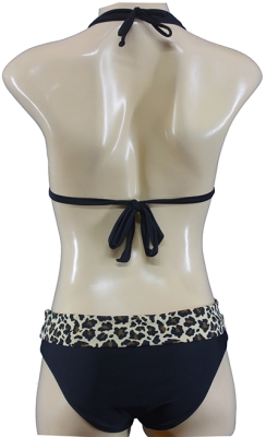 Halter Neck Triangel Bikini Set Leo Look Cheetah Beachwear
