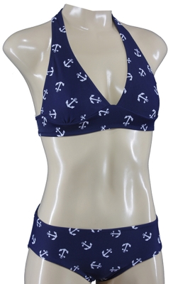 Triangel V-Ausschnitt Bikini Set Matrose Sailor Anker Rockabilly
